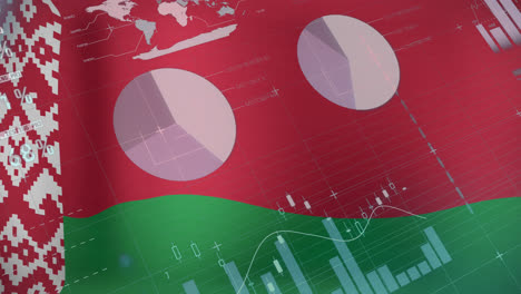 Animación-De-La-Bandera-De-Bielorrusia-Sobre-Procesamiento-De-Datos.