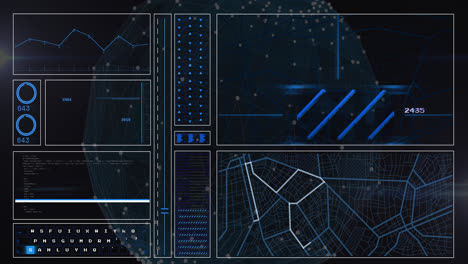 Animation-of-digital-data-processing-on-screen-over-globe-of-connections