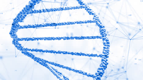 Animation-of-macro-of-blue-3d-dna-strand-spinning