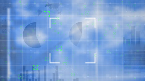 Animation-of-computer-circuit-board-and-data-processing-over-grid