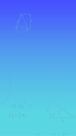 Animation-of-handwritten-mathematical-formulae-over-blue-background