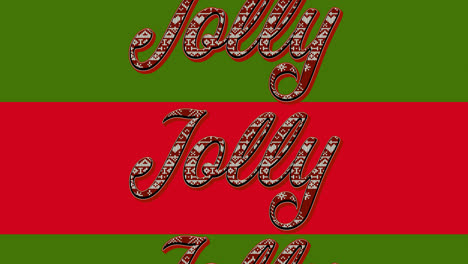 Animation-of-jolly-text-at-christmas-on-red-and-green-background