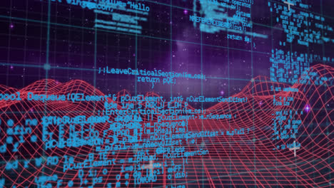 Animación-Del-Procesamiento-De-Datos-Sobre-Montañas-Digitales