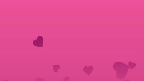 Animación-De-Iconos-De-Corazones-Rosas-Moviéndose-Sobre-Fondo-Rosa