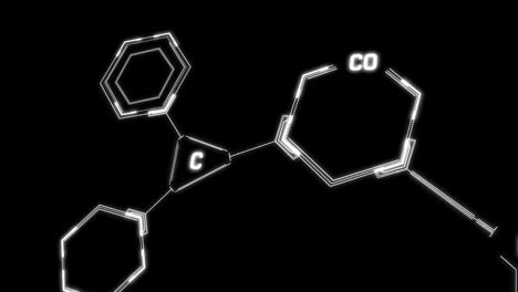 Animation-Chemischer-Strukturen-Und-Datenverarbeitung-Vor-Schwarzem-Hintergrund