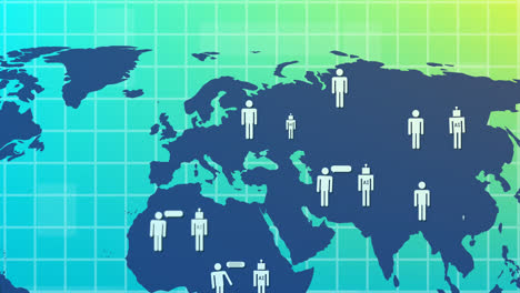 Animación-De-íconos-De-Ai-Y-Procesamiento-De-Datos-Sobre-El-Mapa-Mundial