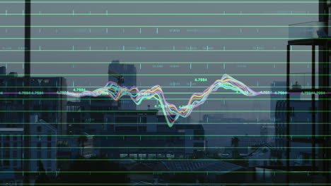 Animation-of-financial-data-processing-over-cityscape