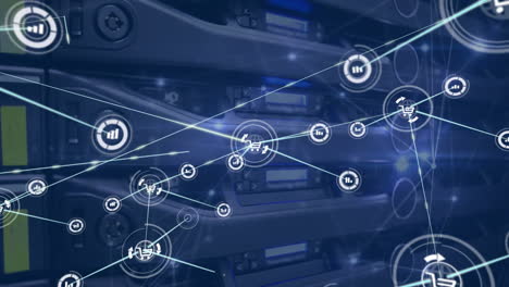 Animation-of-network-of-connections-with-icons-over-computer-servers