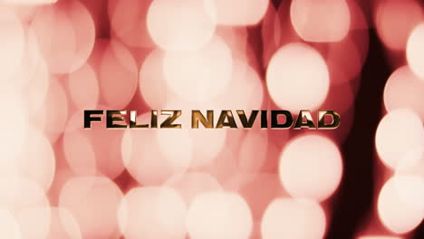 Animation-of-feliz-navidad-text-over-pink-spots-of-light-background