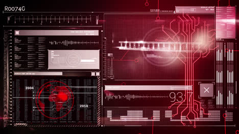 Animation-Eines-Integrierten-Schaltkreises-über-Einem-Digitalen-Bildschirm-Mit-Vielfältiger-Datenverarbeitung