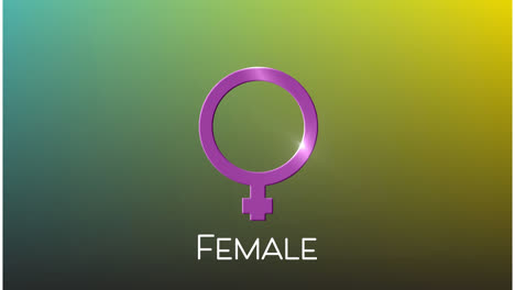 Animation-of-female-symbol-and-text-over-green-background