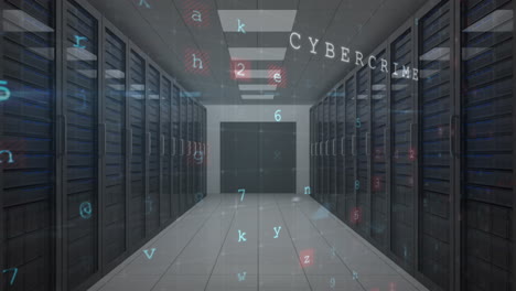 Animation-Der-Cybersicherheitsdatenverarbeitung-Im-Computerserverraum