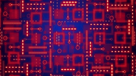 Animación-Del-Circuito-Integrado-De-Neón-Sobre-Fondo-Marino