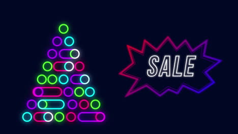 Animación-De-Círculos-Iluminados-Que-Forman-Un-árbol-De-Navidad-Y-Texto-De-Venta-En-Un-Bocadillo.