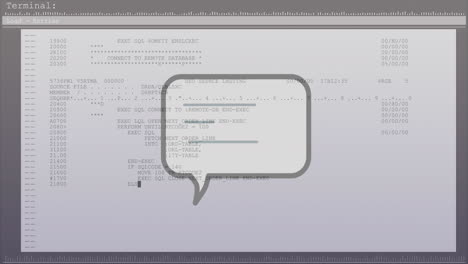 Animation-of-financial-data-processing-over-speech-bubble-over-computer-screen