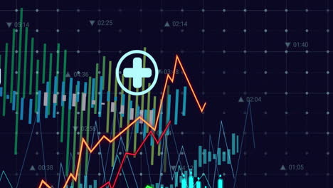 Animation-Der-Statistischen-Datenverarbeitung-über-Ein-Gitternetz-Vor-Blauem-Hintergrund