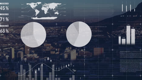 Animación-Del-Procesamiento-De-Datos-Sobre-El-Paisaje-Urbano