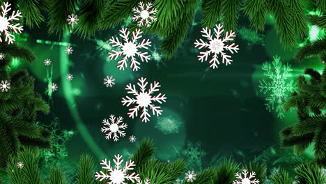 Animation-of-fir-tree-frame-over-snow-falling