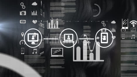 Animation-of-data-processing-in-on-digital-screen