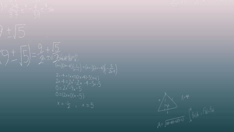 Animation-of-mathematical-equations-on-blue-background