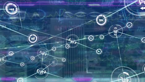 Animación-De-Conexiones-Sobre-Datos-Financieros-Y-Gráficos-Sobre-Fondo-Marino