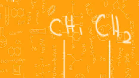 Animation-Des-Mikroskopsymbols-Vor-Chemischen-Strukturen-Und-Gleichungen-In-Einem-Nahtlosen-Muster