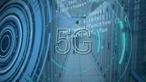 Animación-De-5g-Y-Círculos-De-Procesamiento-Sobre-Servidores