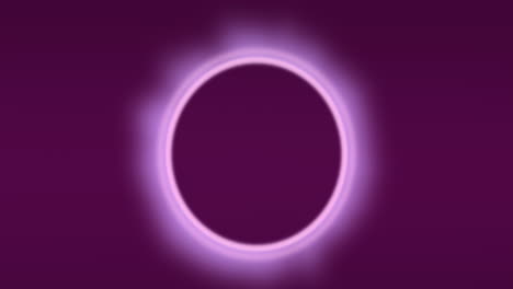 Animación-De-Un-Anillo-Rosa-Brillante-Con-Halo-Ondulado-Sobre-Fondo-Morado-Oscuro