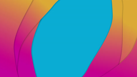 Animation-of-gradient-pink-to-orange-waves-moving-on-blue-background