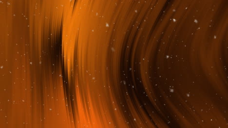 Animación-De-Partículas-Blancas-Cayendo-Sobre-Una-Textura-Espiral-Naranja-En-Movimiento