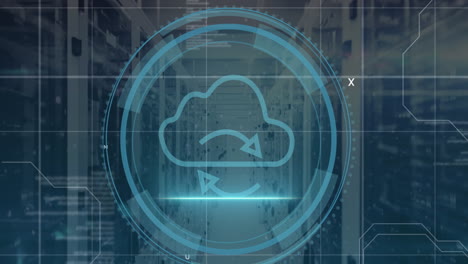 Animación-Del-Icono-De-La-Nube-Y-Procesamiento-De-Datos-En-Servidores-Informáticos.