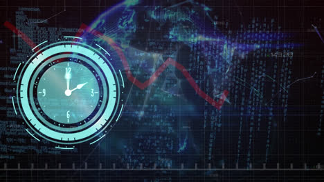 Animación-De-Procesamiento-De-Datos-Y-Reloj-Sobre-Formas.