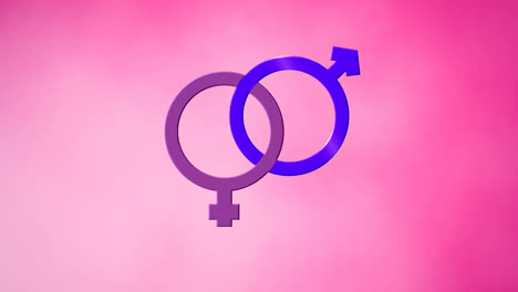 Animation-of-heterosexual-symbol-over-pink-background