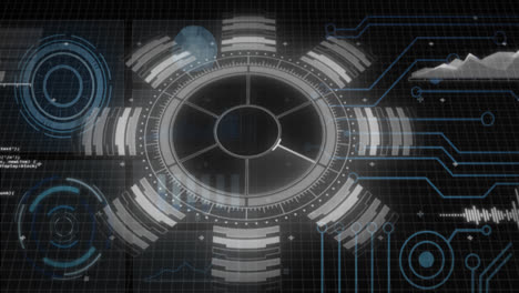 Animation-of-interface-with-round-scanner,-microprocessor-connections-and-data-processing