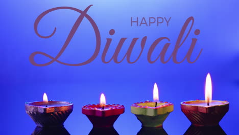 Animation-Des-Diwali-Textes-über-Kerzen-Auf-Violettem-Hintergrund