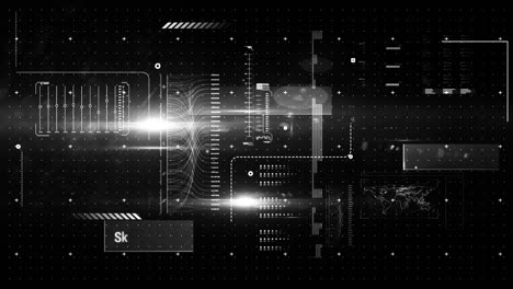 Animation-of-interface-with-stock-market-and-financial-data-processing-against-light-spot