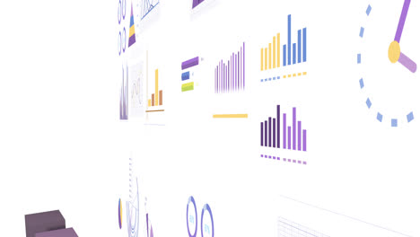 Animation-Der-Verarbeitung-Finanzieller-Daten-Mit-Grafiken-Auf-Weißem-Hintergrund