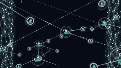 Animation-of-network-of-connections-with-people-icons