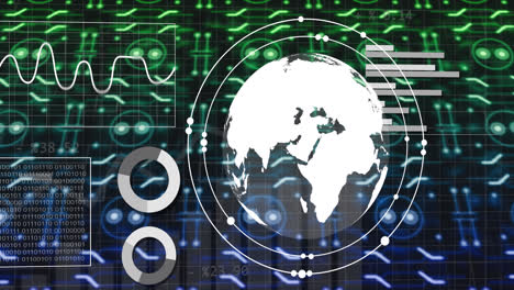 Animation-of-connections-and-data-processing-over-circuit-board-and-globe