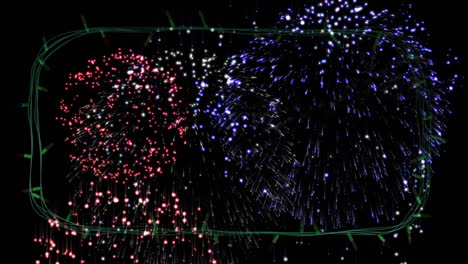 Animación-De-Luces-Navideñas-Y-Fuegos-Artificiales-Sobre-Fondo-Negro