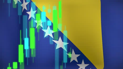 Animation-of-data-processing-over-flag-of-bosnia-and-herzegovina