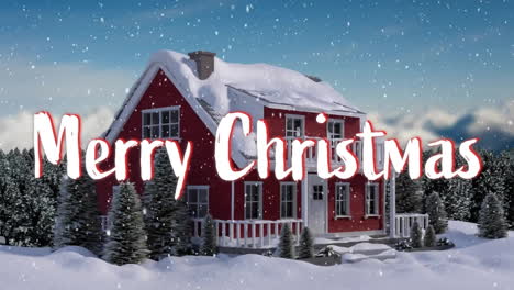 Animation-of-merry-christmas-text-over-snow-falling-in-christmas-winter-scenery-background