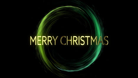 Animation-of-merry-christmas-text-over-glowing-lights-on-black-background