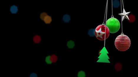 Animation-of-christmas-baubles-decorations-over-black-background