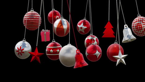 Animation-of-christmas-baubles-decorations-on-black-background