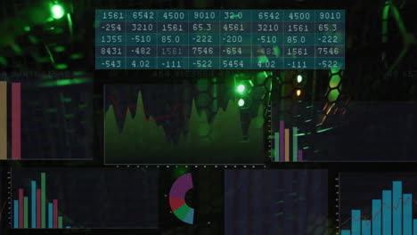 Animación-De-Gráficos-Multicolores-Y-Tablas-Numéricas-Sobre-Un-Sistema-De-Servidor-De-Datos-Iluminado