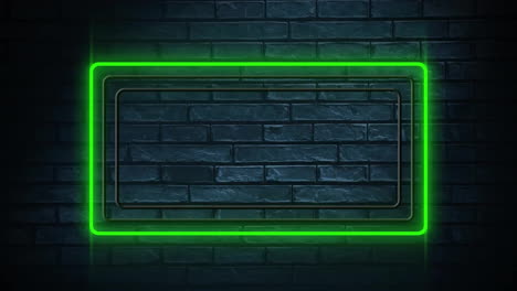 Animation-of-illuminated-empty-board-over-gray-brick-wall