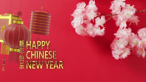 Animation-of-happy-chinese-new-year-ext-over-lanterns-and-chinese-pattern-on-red-background