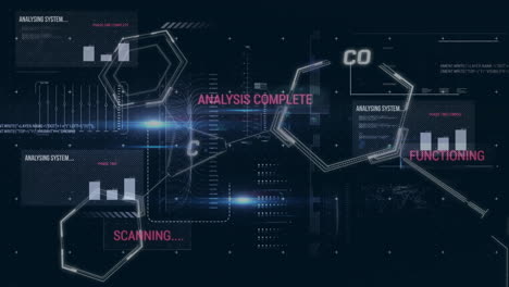 Animation-Der-Wissenschaftlichen-Und-Finanziellen-Datenverarbeitung-Auf-Schwarzem-Hintergrund