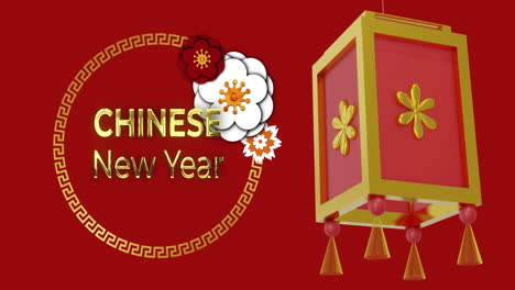 Animation-Des-Chinesischen-Neujahrsfests-über-Laternen-Und-Chinesischem-Muster-Auf-Rotem-Hintergrund